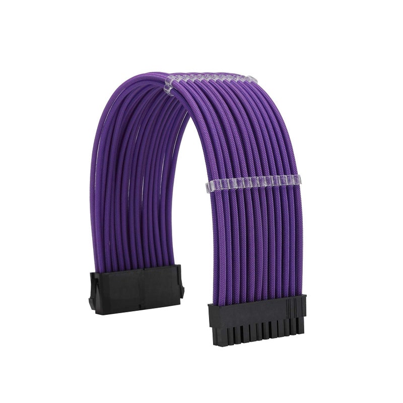 Formulamod Sleeve Extension Power Supply Cable Kit 18AWG ATX 24P+ EPS 8-P+PCI-E8-P with Combs for PSU to Motherboard/GPU (Purple) - Image 3
